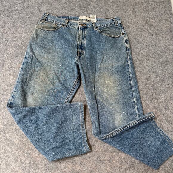 Levi Strauss Painted Faded Light Wash Blue Jeans Reg Fit Cotton Size W38 L34 - Picture 1 of 11